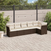 Loungeset 6-delig poly rattan bruin