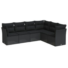 6-Delige Loungeset Met Kussens Poly Rattan Zwart