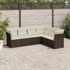 Loungeset poly rattan 6-delig bruin