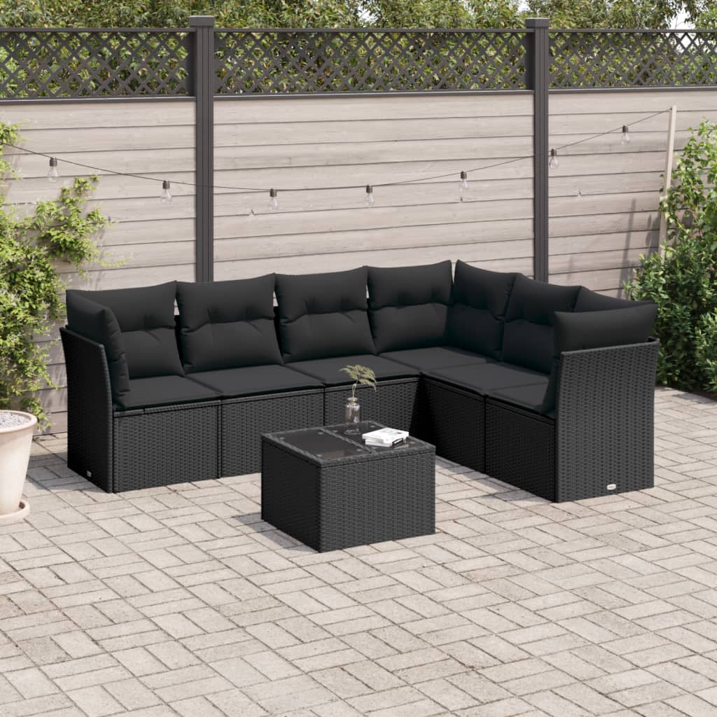 6-Delige Loungeset Met Kussens Poly Rattan