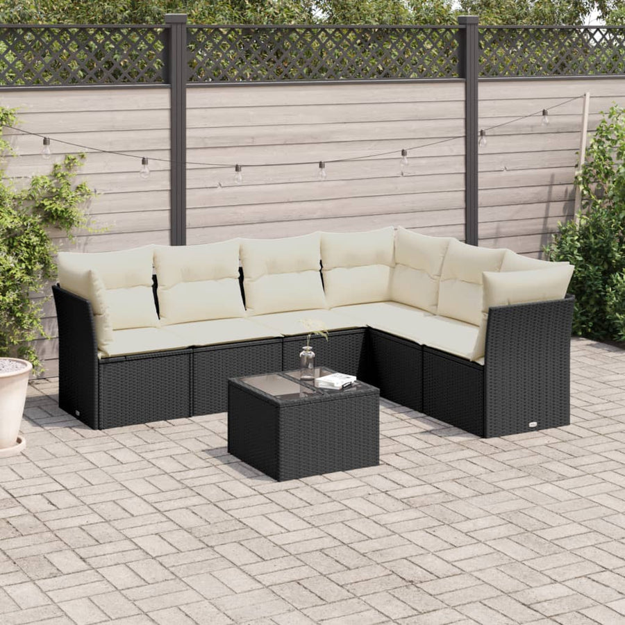 6-Delige Loungeset Met Kussens Poly Rattan