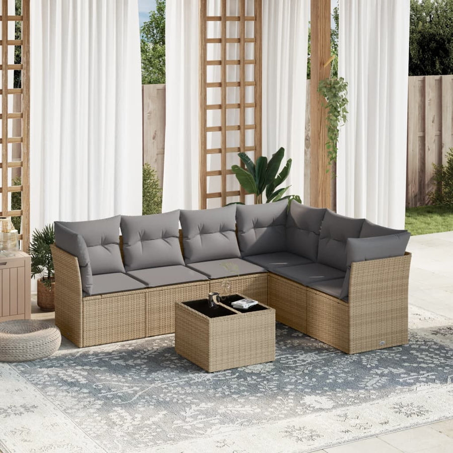 6-Delige Loungeset Met Kussens Poly Rattan