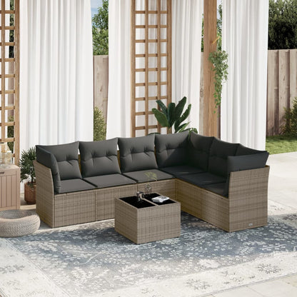 6-Delige Loungeset Met Kussens Poly Rattan