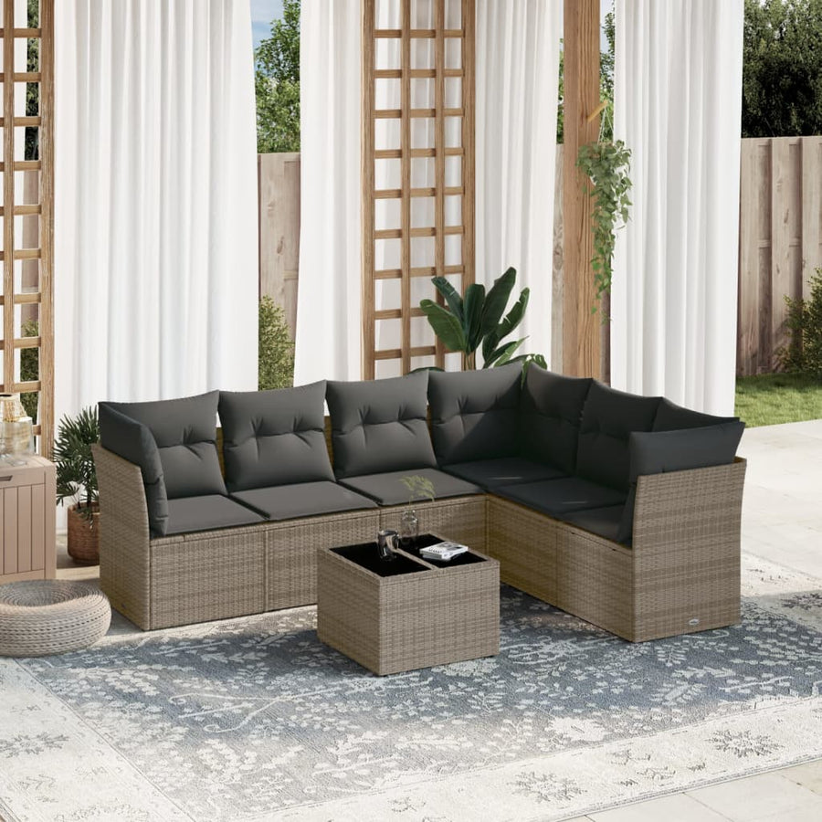 6-Delige Loungeset Met Kussens Poly Rattan