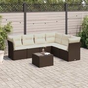Loungeset 7-delig poly rattan bruin