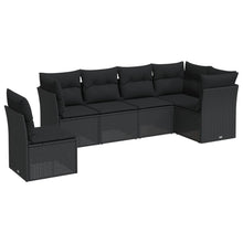 6-Delige Loungeset Met Kussens Poly Rattan Zwart