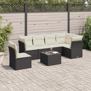 Loungeset 7-delig poly rattan zwart