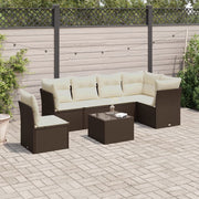 Loungeset 7-delig poly rattan bruin
