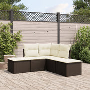Loungeset 5-delig poly rattan bruin