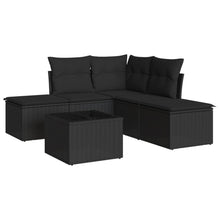 6-Delige Loungeset Met Kussens Poly Rattan Zwart
