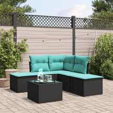 6-Delige Loungeset Met Kussens Poly Rattan Zwart
