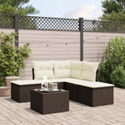 Loungeset poly rattan 6-delig bruin