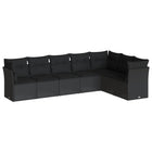 Loungeset 7-delig poly rattan zwart