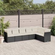 Loungeset 8-delig poly rattan zwart