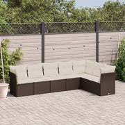 Loungeset 7-delig poly rattan bruin