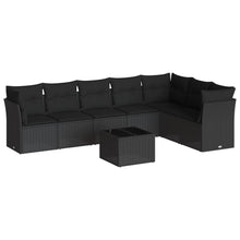 8-Delige Loungeset Met Kussens Poly Rattan Zwart