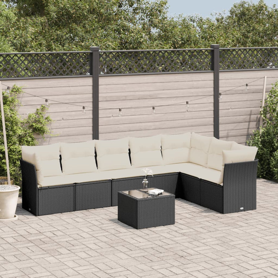 7-Delige Loungeset Met Kussens Poly Rattan