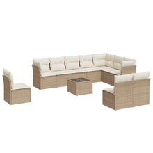 11-Delige Tuinset Met Kussens Poly Rattan Beige