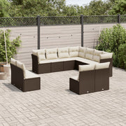 Loungeset 11-delig poly rattan bruin