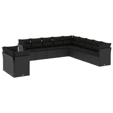 11-Delige Loungeset Met Kussens Poly Rattan Zwart
