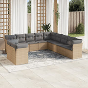 Tuinset 11-delig poly rattan beige