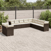 Loungeset 11-delig poly rattan bruin