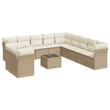 12-Delige Loungeset Met Kussens Poly Rattan Beige