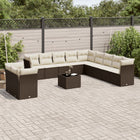 Loungeset 12-delig poly rattan bruin