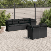Loungeset 7-delig poly rattan zwart