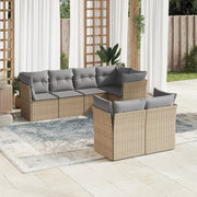 Loungeset 7-delig poly rattan beige