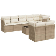 9-Delige Loungeset Met Kussens Poly Rattan Beige