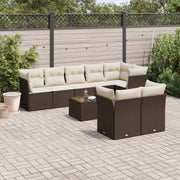 Loungeset 9-delig poly rattan bruin