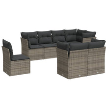8-Delige Loungeset Met Kussens Poly Rattan Grijs
