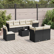 Loungeset 9-delig poly rattan zwart