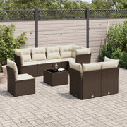 Loungeset 9-delig poly rattan bruin