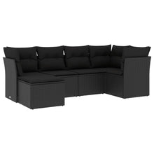 6-Delige Loungeset Met Kussens Poly Rattan Zwart