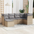 Loungeset 6-delig poly rattan beige