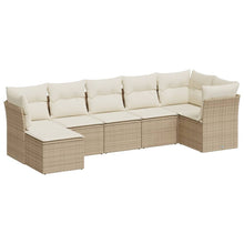 7-Delige Loungeset Met Kussens Poly Rattan Beige