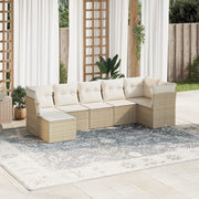 Loungeset 7-delig poly rattan beige