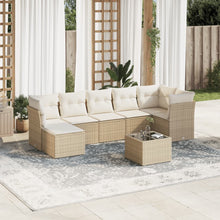8-Delige Loungeset Met Kussens Poly Rattan Beige
