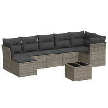8-Delige Loungeset Met Kussens Poly Rattan Grijs