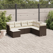 Loungeset 7-delig poly rattan bruin
