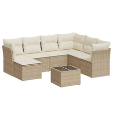 8-Delige Loungeset Met Kussens Poly Rattan Beige