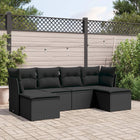 6-Delige Loungeset Met Kussens Poly Rattan Zwart