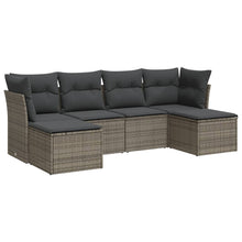 6-Delige Loungeset Met Kussens Poly Rattan Grijs