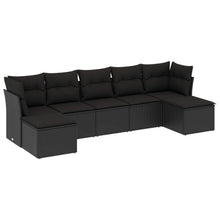 7-Delige Loungeset Met Kussens Poly Rattan Zwart