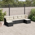 Loungeset 7-delig poly rattan zwart