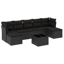 8-Delige Loungeset Met Kussens Poly Rattan Zwart