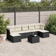 Loungeset 8-delig poly rattan zwart