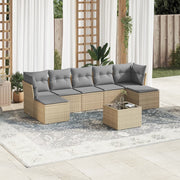 Loungeset 8-delig poly rattan beige